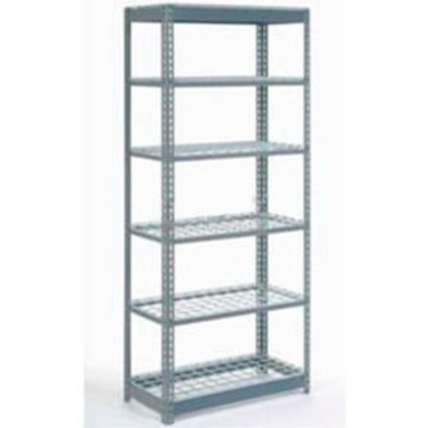 Global Equipment Heavy Duty Shelving 36"W x 24"D x 96"H With 6 Shelves - Wire Deck - Gray 717455